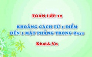 Tính khoảng cách từ 1 điểm đến 1 mặt phẳng trong không gian...
